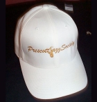 White Flexfit Cap w/Gold PJS Logo